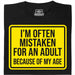 Mistaken For An Adult - Vue principale T-Shirt Noir