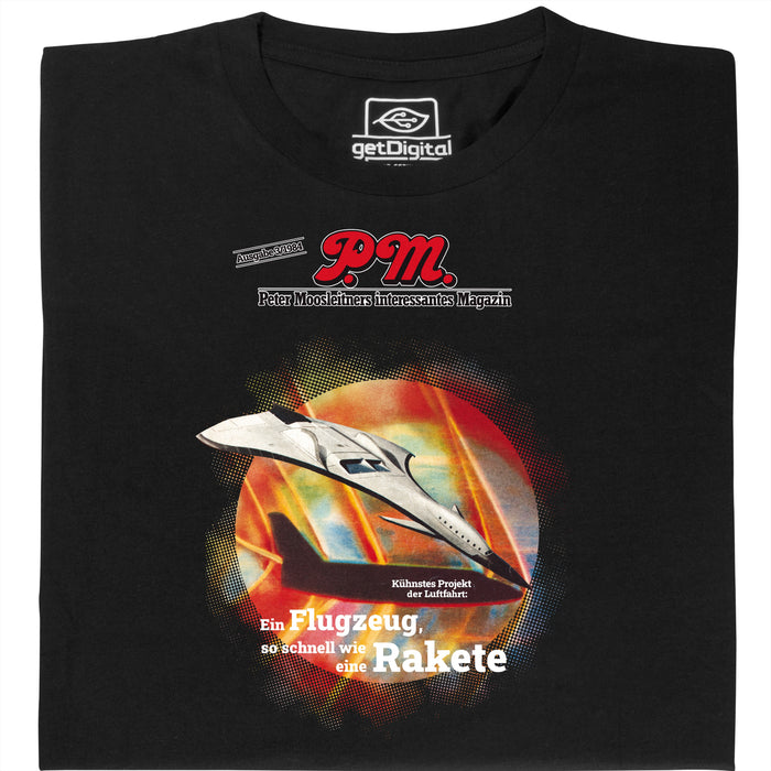 P.M. Magazine 3/1984 Avión como Cohete - Vista principal Camiseta Negro