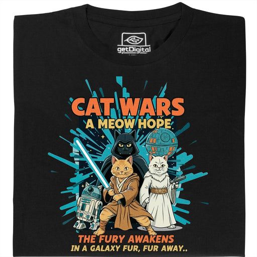 Cat Wars - A Meow Hope - Vista principal Camiseta Negro