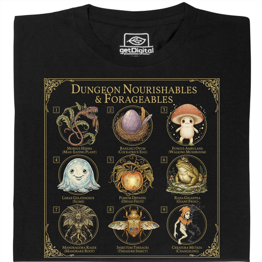 Dungeon Nourishables - Hoofdweergave T-shirt Zwart