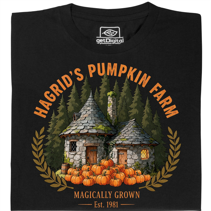 Magical Pumpkin Farm - Hoofdaanzicht T-Shirt Zwart