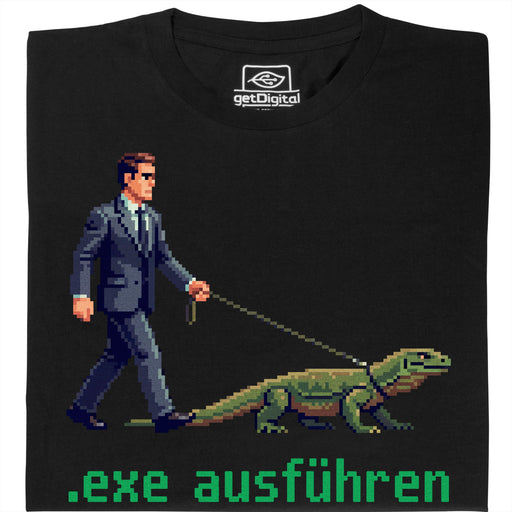 Ejecutar .exe - Vista frontal Camiseta Negro