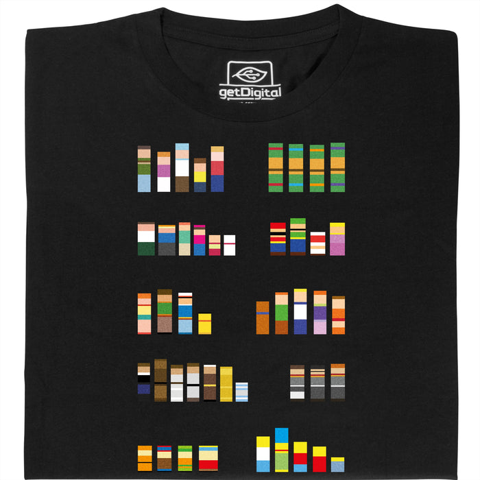 Pixel Legends of TV - Vista principale T-Shirt Nero