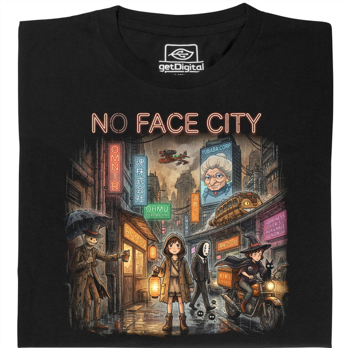 No Face City - Vista principale T-shirt Nero
