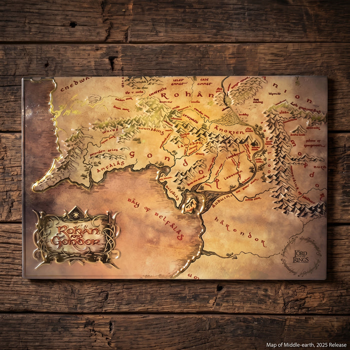 Mapa de Metal del Señor de los Anillos - Rohan y Gondor (20x30 cm)