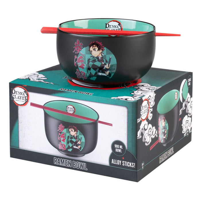 Demon Slayer Tanjiro Ramen Bowl with Chopsticks