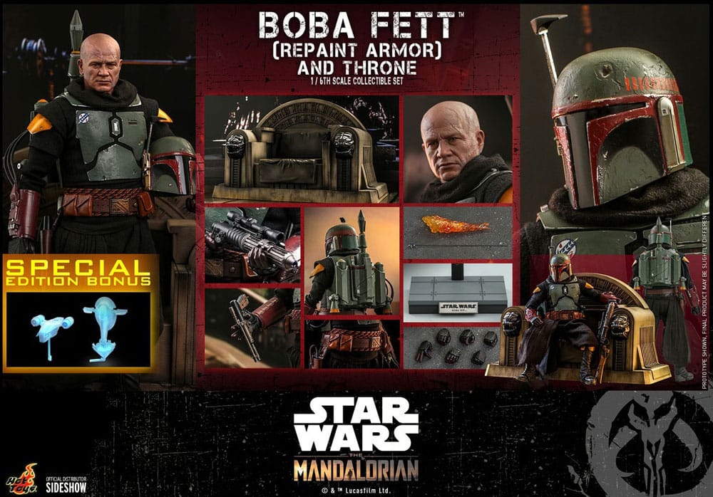 Figura Star Wars The Mandalorian Boba Fett con Trono escala 1:6 Special Edition