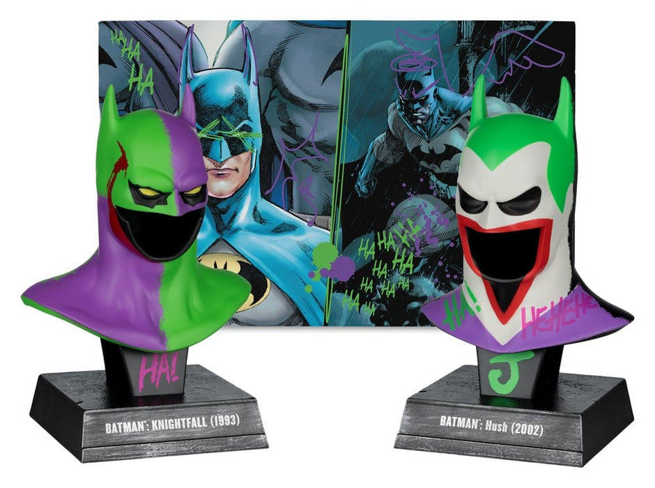 Repliche delle maschere di Batman Knightfall e Hush in stile Joker