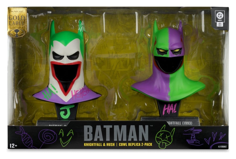 Repliche delle maschere di Batman Knightfall e Hush in stile Joker