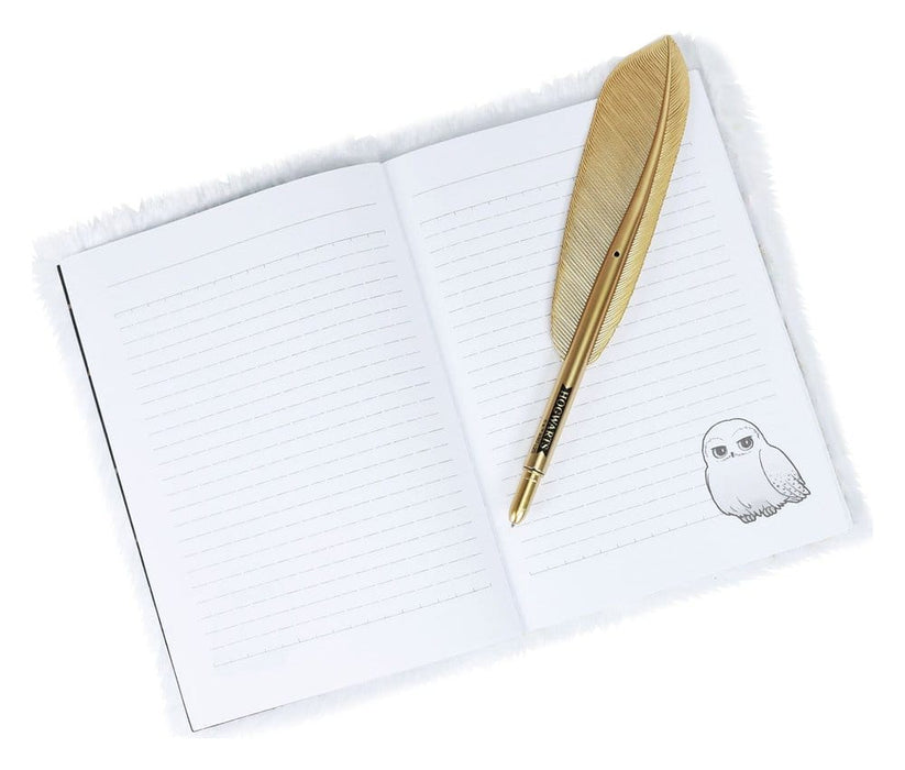 Harry Potter Plush Notebook Hedwig with Quill Pen