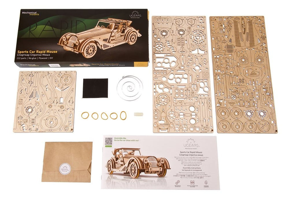 Auto sportiva Rapid Mouse kit di modellismo in legno